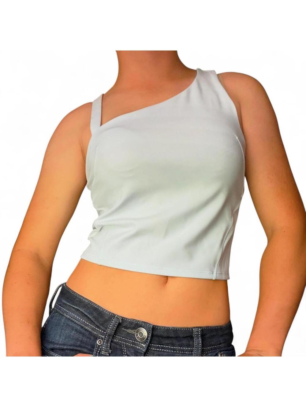 Lululemon white one shoulder asymmetrical crop top